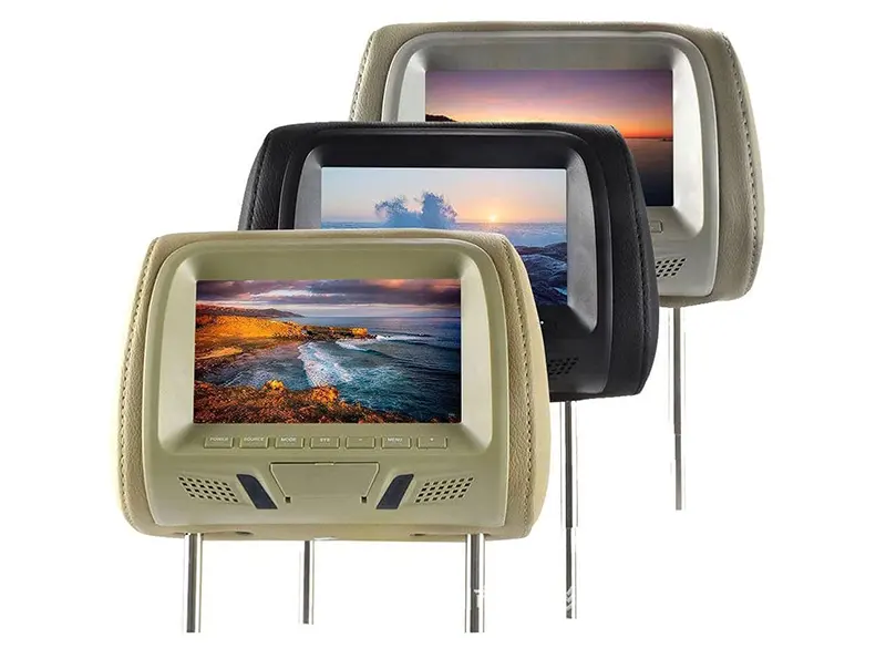 Висококачествен подглавник с LCD-TFT монитор и дистанционно – Бeжов