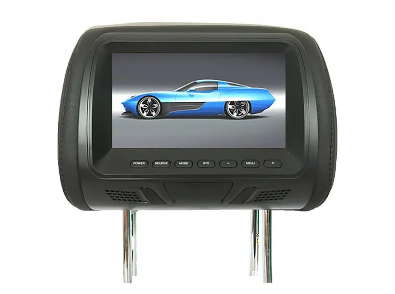 Висококачествен подглавник с LCD-TFT монитор и дистанционно – Черен